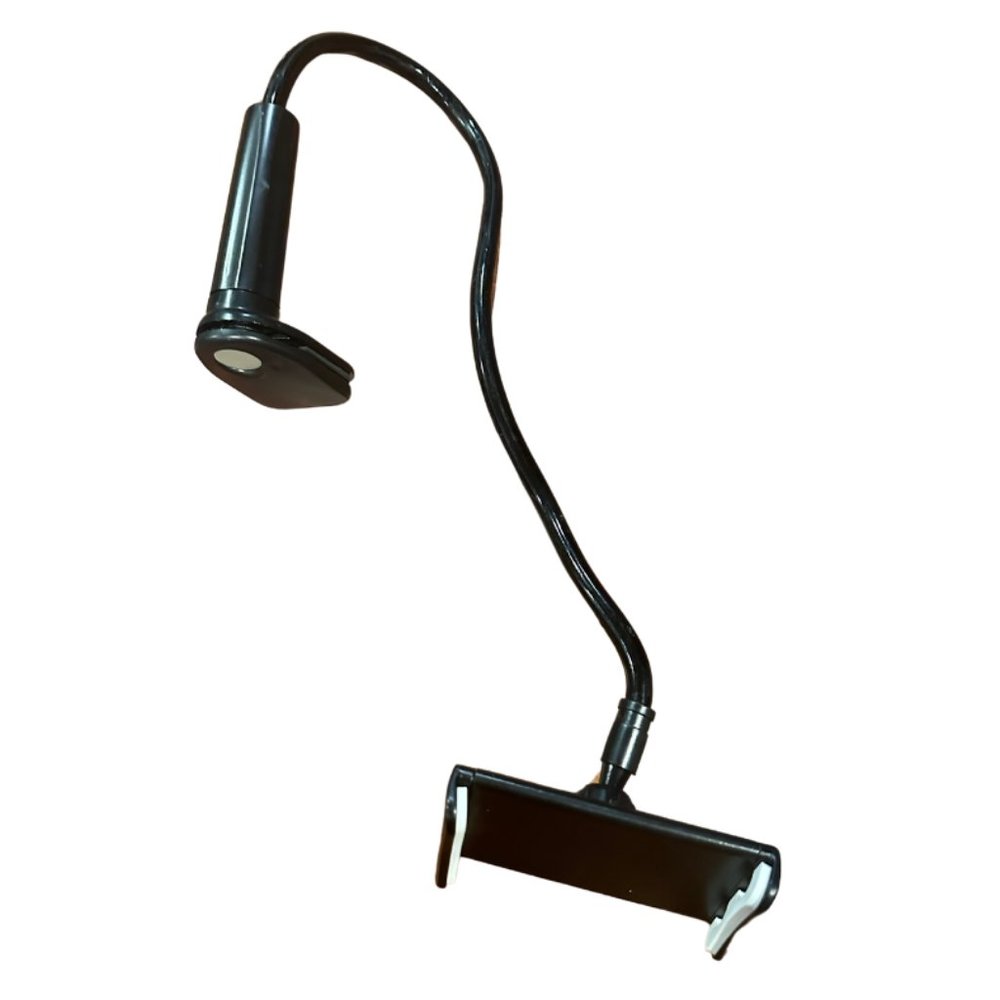 Flexible Gooseneck Fixed Spiral Base Flexible Mobile Phone Stand - Black